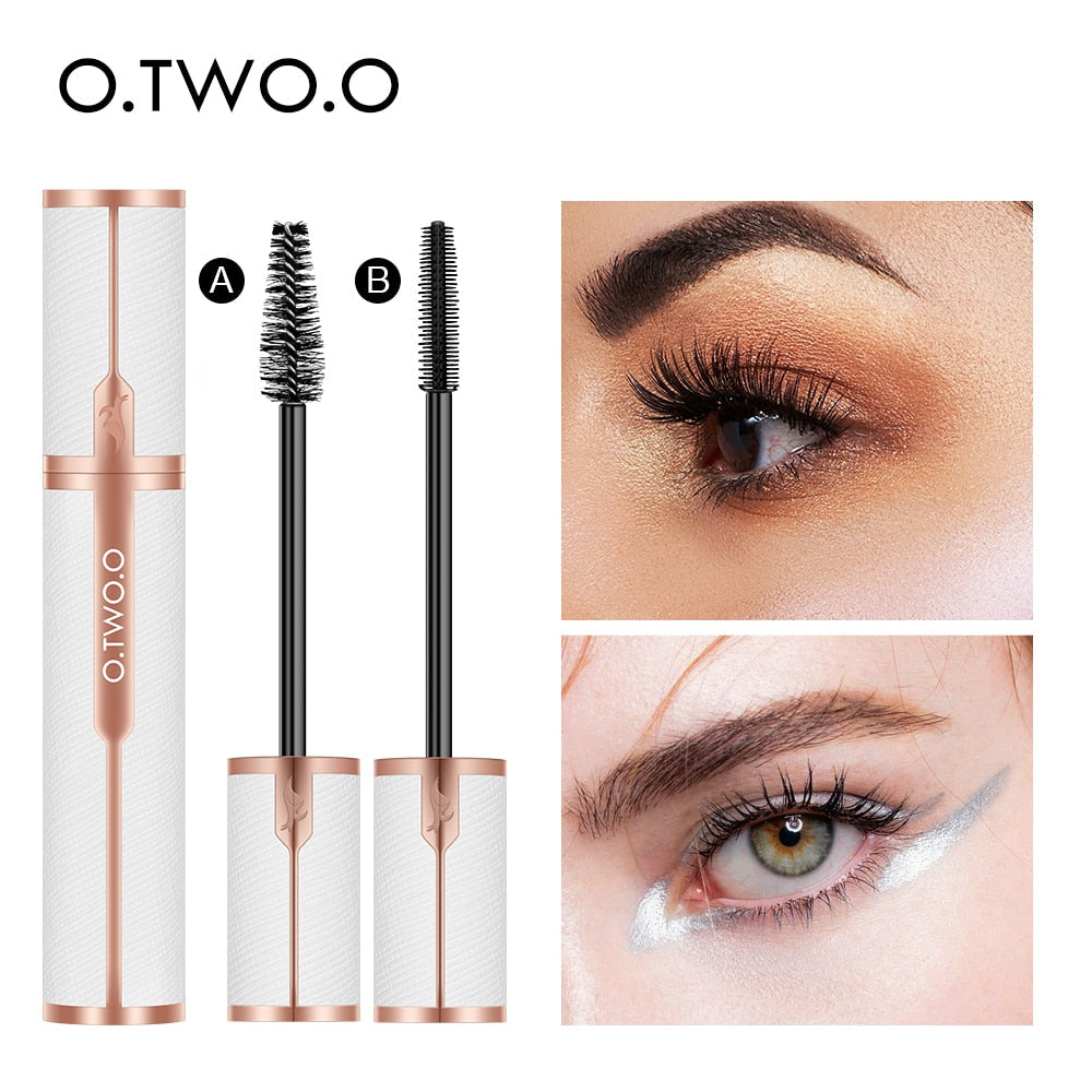 O.TWO.O Mascara Waterproof 4D Silk Fiber Curling Volume Lashes Thick Lengthening Nourish Eyelash Extension High Quality Makeup