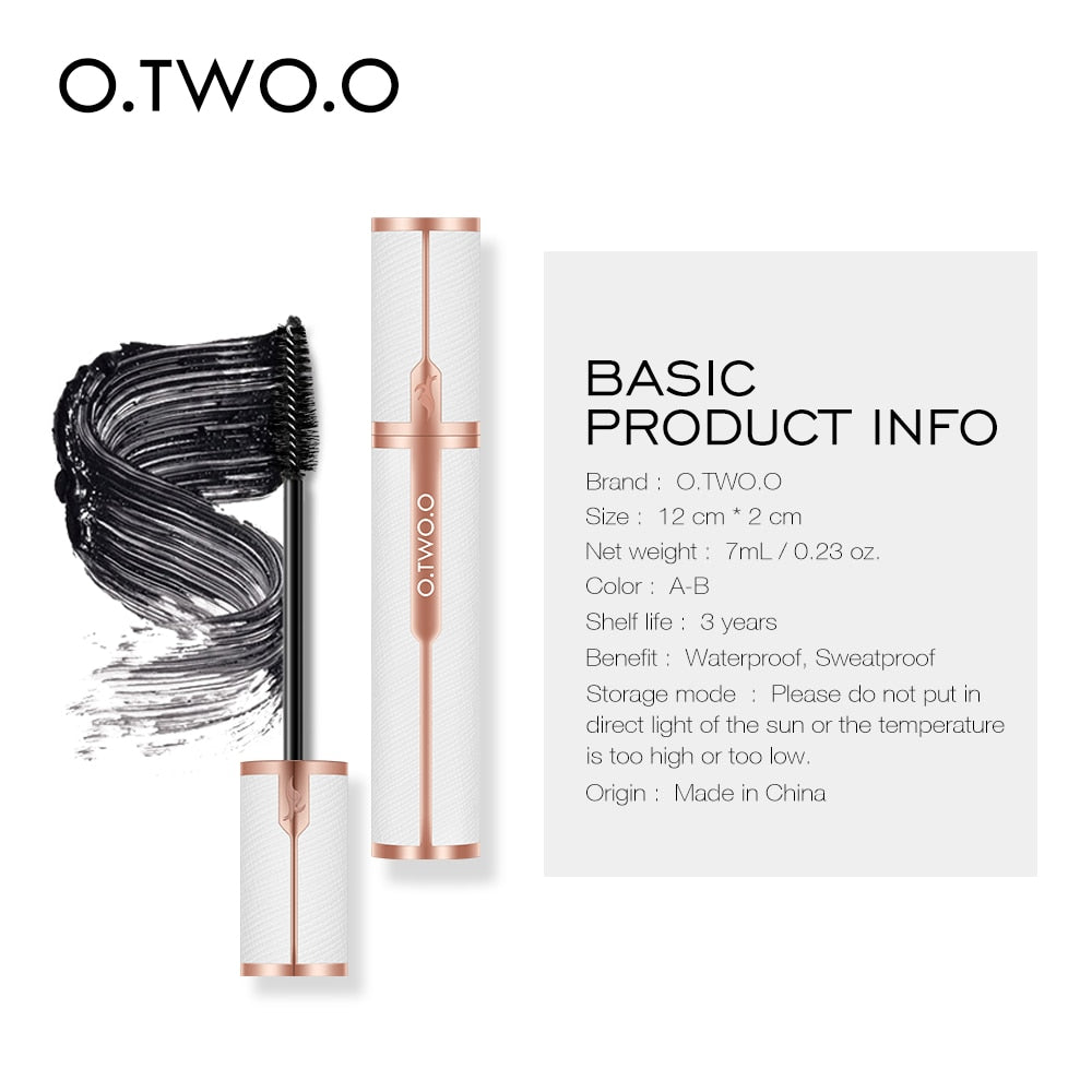 O.TWO.O Mascara Waterproof 4D Silk Fiber Curling Volume Lashes Thick Lengthening Nourish Eyelash Extension High Quality Makeup