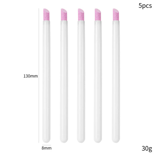 5Pcs Quartz Pen Nail Cuticle Pushers Nail Polish Manicure Stick Nail