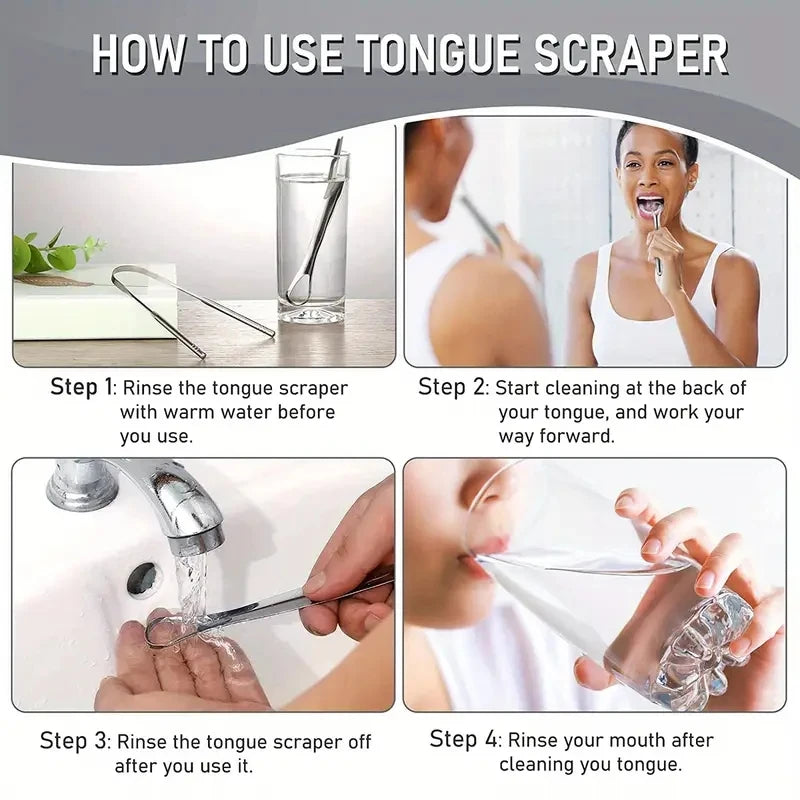 Premium 1pcs/3pcs Metal Tongue Scraper Cleaner for Adults & Kids,