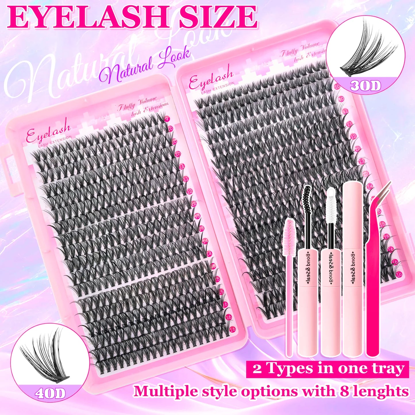 720/200pcs eyelash Extension Kit Fluffy Eyelash Extension kit with