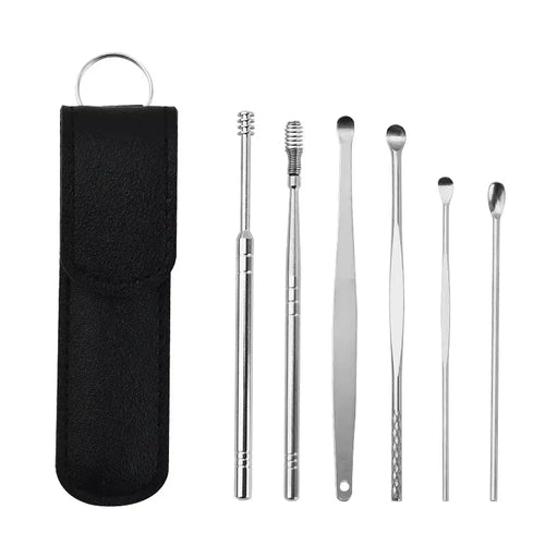 Adult Ear Cleaning Kit 6PCS Stainless Steel Spiral Ear Wax Removal