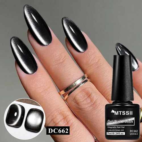 7ml Dark Coffee Glass Magnetic Gel Nail Polish Gentle Moonlight Gel