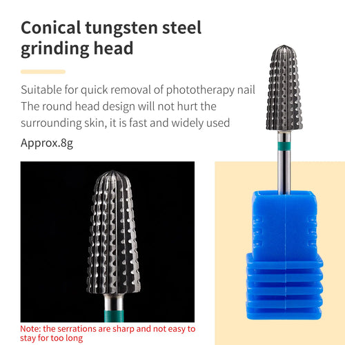 5 In 1 Tungsten Carbid Nail Drill Bits Milling Cutter For Remove Nail