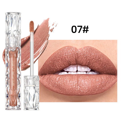 QIBEST Waterproof Diamond Shimmer Glitter Lipgloss Matte Liquid