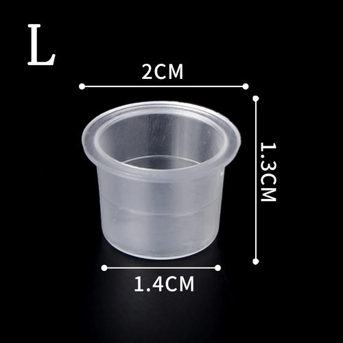 100Pcs Tattoo Ink Cups POSEIDON Plastic Pigment Clear Permanent Makeup