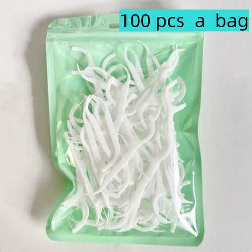 100PCS Dental floss sticks, deep cleaning dental floss, oral care,