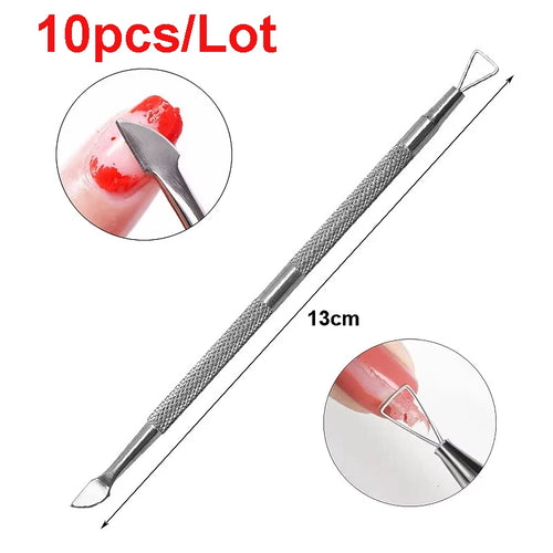Double-ended Stainless Steel Cuticle Pusher Dead Skin Push Remover For