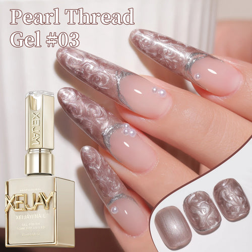 15ML Pearl White Thread Gel Nail Polish UV/LED Soak Off Gel, Gift For
