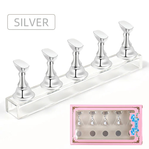 5pcs Chess Magnetic Nail Holder Acrylic Nail Tips Practice Display