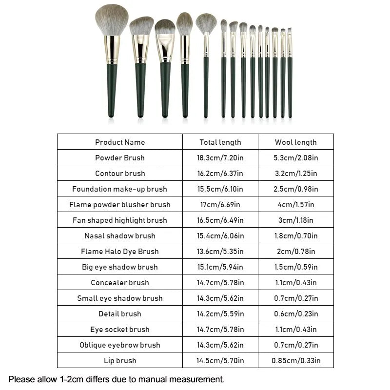 14Pcs Makeup Brushes Set Large Fluffy Soft Eye Shadow Foundation Brush