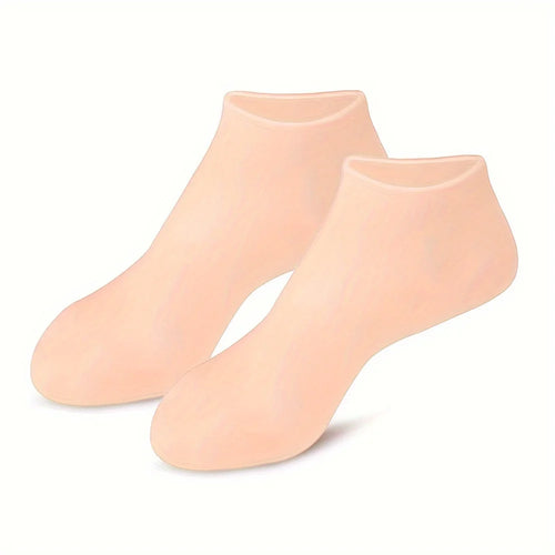 Silicone Moisturizing Foot Socks, 2 Pack, for Dry and Cracked Feet -