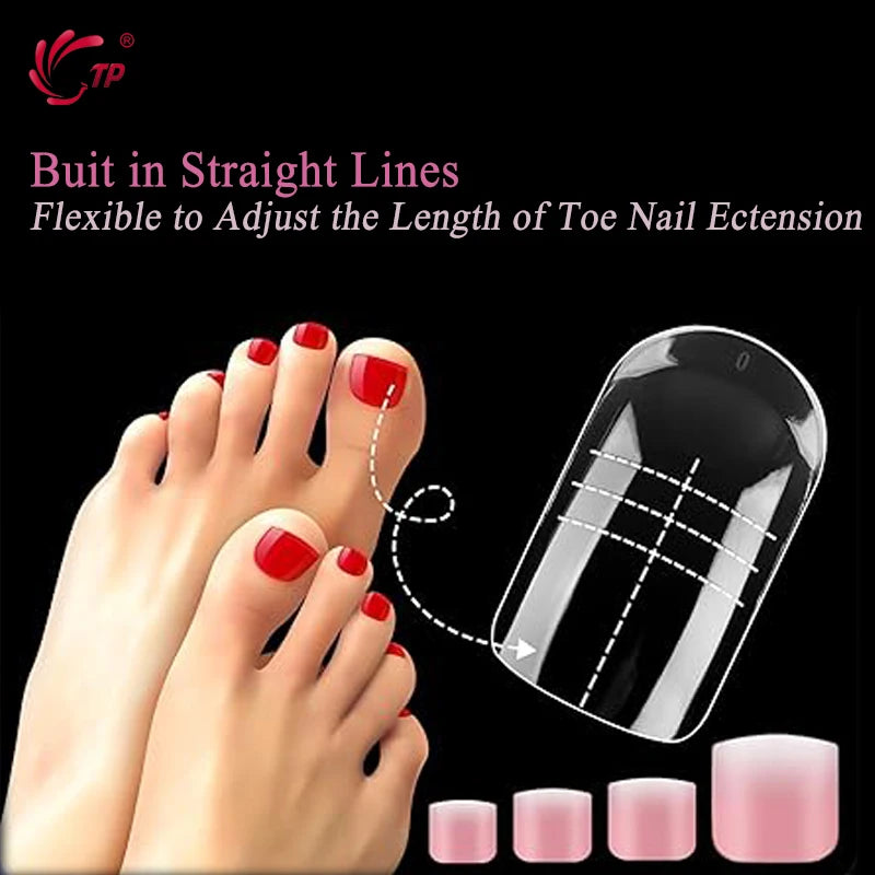 TP 150Pcs Toe Dual Nail Forms for Poly Extension Gel Toenail Dual