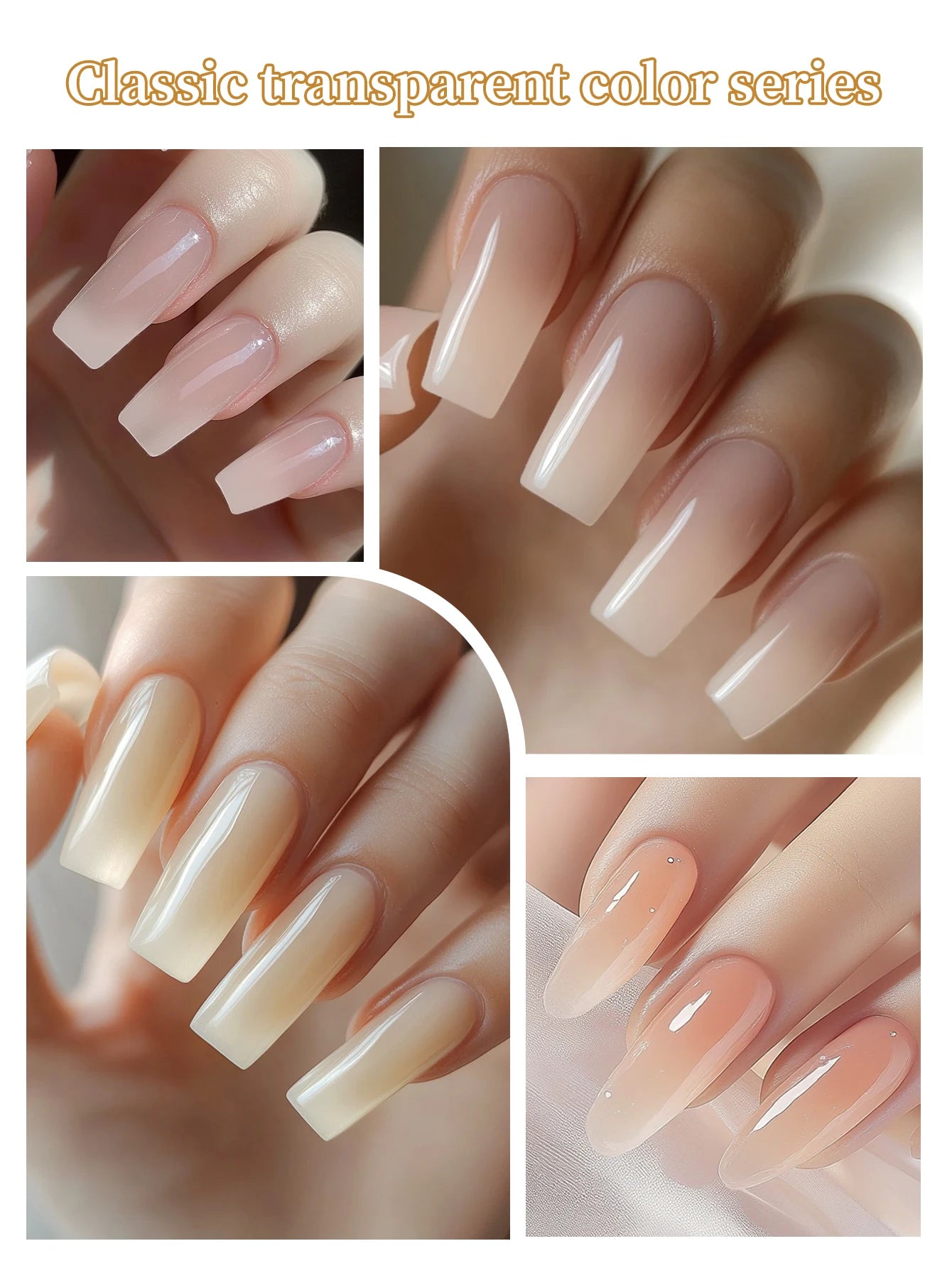 24Pcs 15ML Ice-through Color Gel Nail Polish Semi Permanent Nail Art