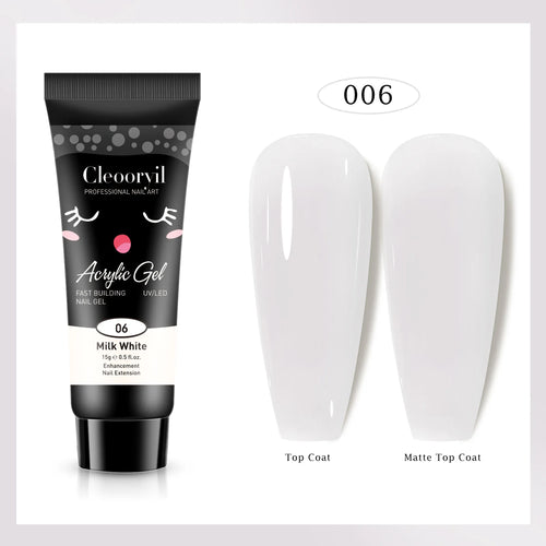 15ml Solid Extension Gel Nail Build Poly Nail Acrylic Gel Crystal