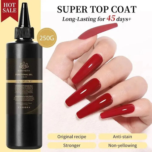 BORN PRETTY 250g Super Top Coat Professional Nail Art Soak Off Top