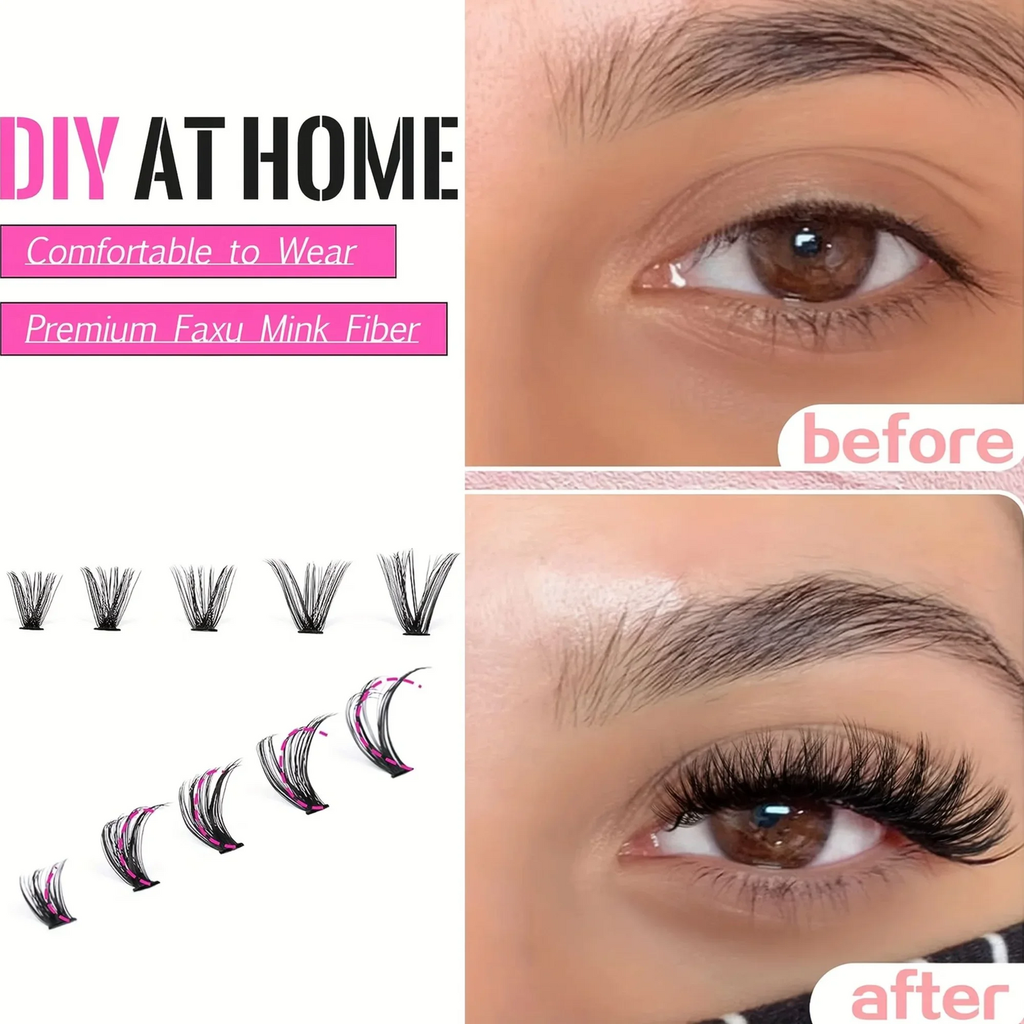 MJ Individual Lashes 8-16mm 200pcs Cluster Lashes Natural Look Mixed