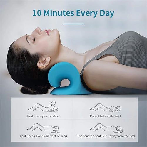 C-Shaped Pillow Neck and Shoulder Relaxer, Cervical Traction Device