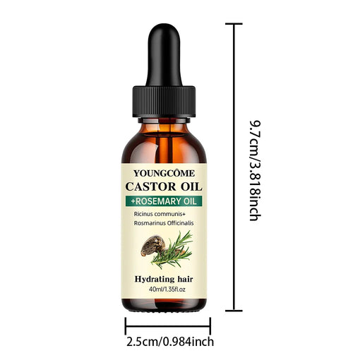 Mix Castor Oil and Rosemary Oil for Hair Growth,Reduce Hair Loss and