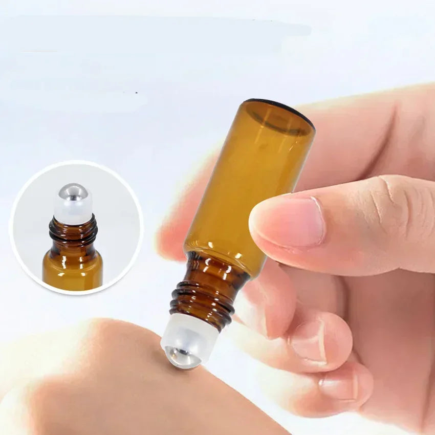 5pcs 4 Accessories Mini Amber Glass Tumbler, 5 5ml Spray Bottles, 2