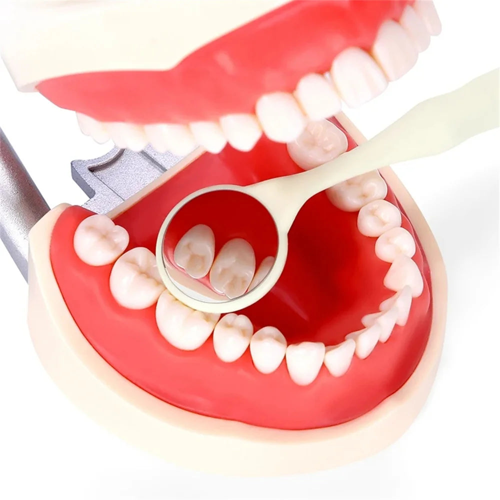 10pcs/Box Dental Double Sided Mouth Mirrors With Handle Random Colors