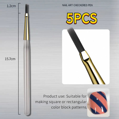 1/2PCS French Plaid Nail Art Brushes Set - Line Grid Pattern Drawing