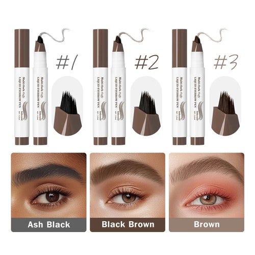 Long Lasting 4D Eyebrow Pen Multi Forks Liquid Pen Tip Fine Sketch