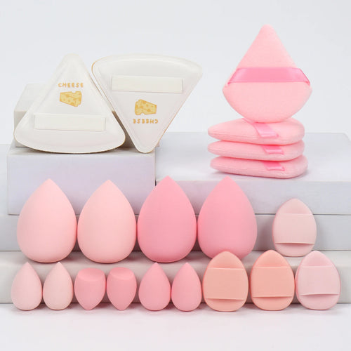 20 Pcs Pink Makeup Sponge and Makeup Puff Set Suitable for Face Cream