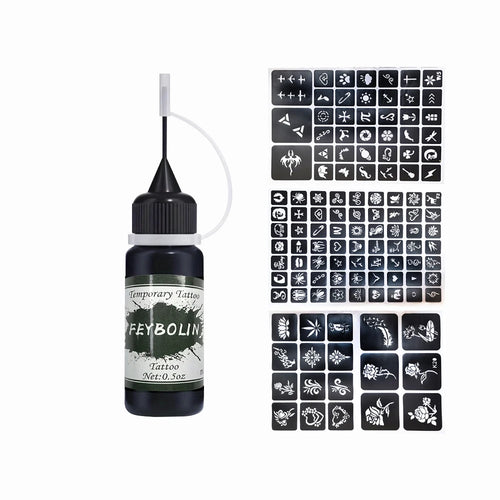 Long-Lasting Temporary Tattoo Inks with 3 Tattoo stickers Kit,Freehand