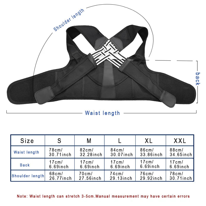 Back waistband posture corrector for men and women, adjustable