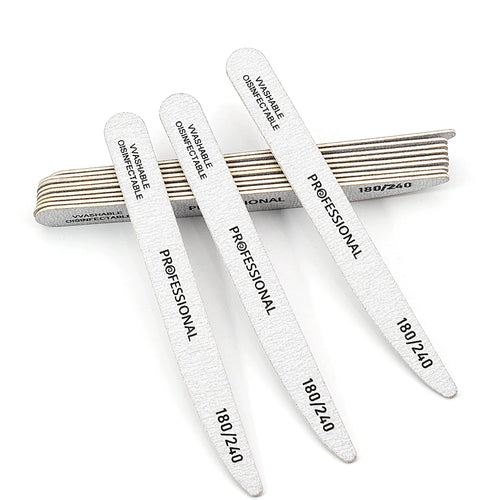 10pcs/Lot Wooden Nail Files Professional 100 180 240 Emery Board