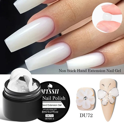 MTSSII 8ml Clear Non Stick Hand Solid Extension Nail Gel Polish