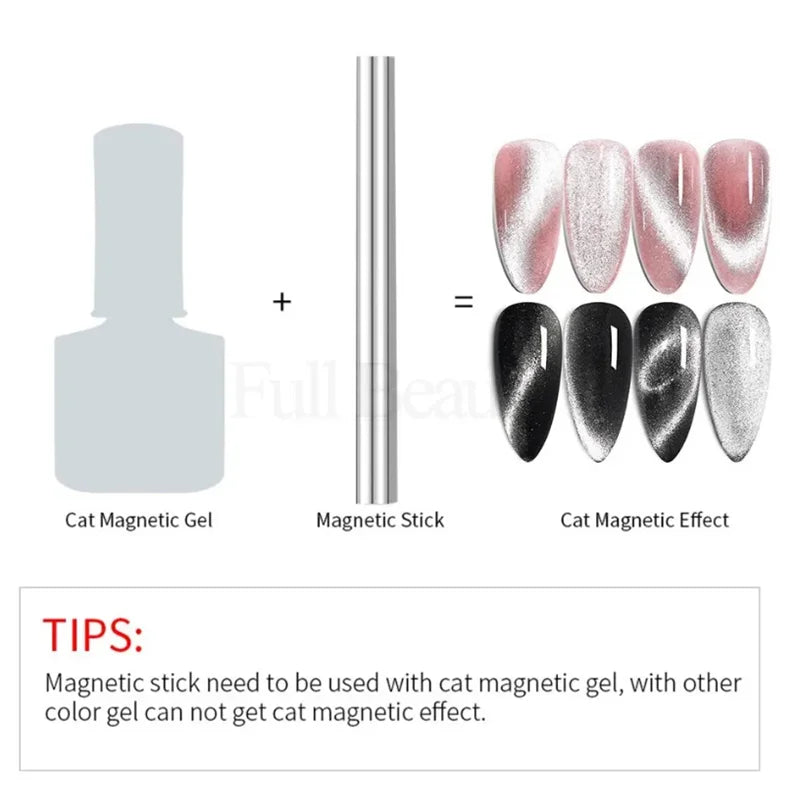 Cylindrical Magnet for Cat Eye UV Gel Varnish with Nails Art