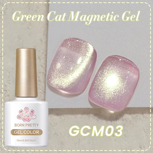 BORN PRETTY 10ml Green Cat Magnetic Gel Ultra Shine Holographic