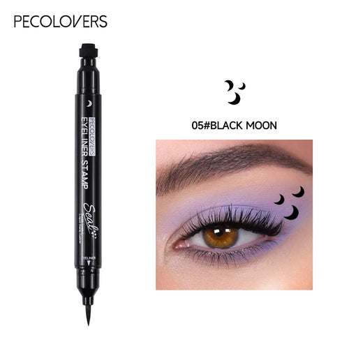 Star Liquid Eyeliner Black Moon Stamp Eye Liner Pencil 2 in 1
