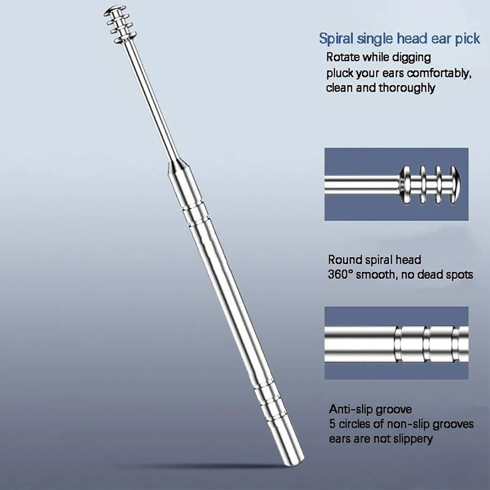 Ear Cleaner 6Pcs/Set Earpick Ear Wax Remover Ear Spoon Curette Ear