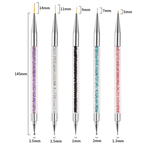 5/20Pcs Nail Art Brush Design Tip Painting Drawing Carving Dotting Pen