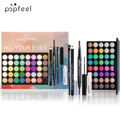 POPFEEL Eye Makeup Set, Eyeshadow Palette, Eyeliner, Mascara, Eyebrow