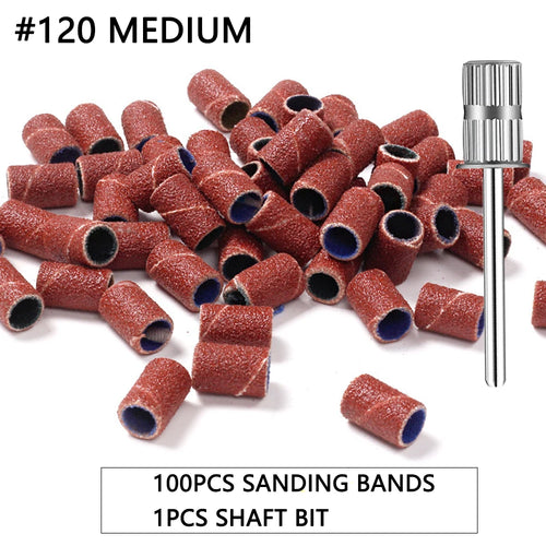 100pcs/50pcs Sanding Cap Bands For Electric Manicure Machine