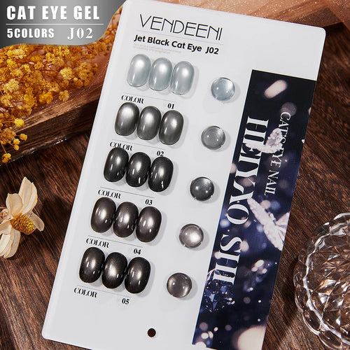 Vendeeni 5 Colors/Set Crystal Cat Eye Gel Nail Polish Semi Permanent