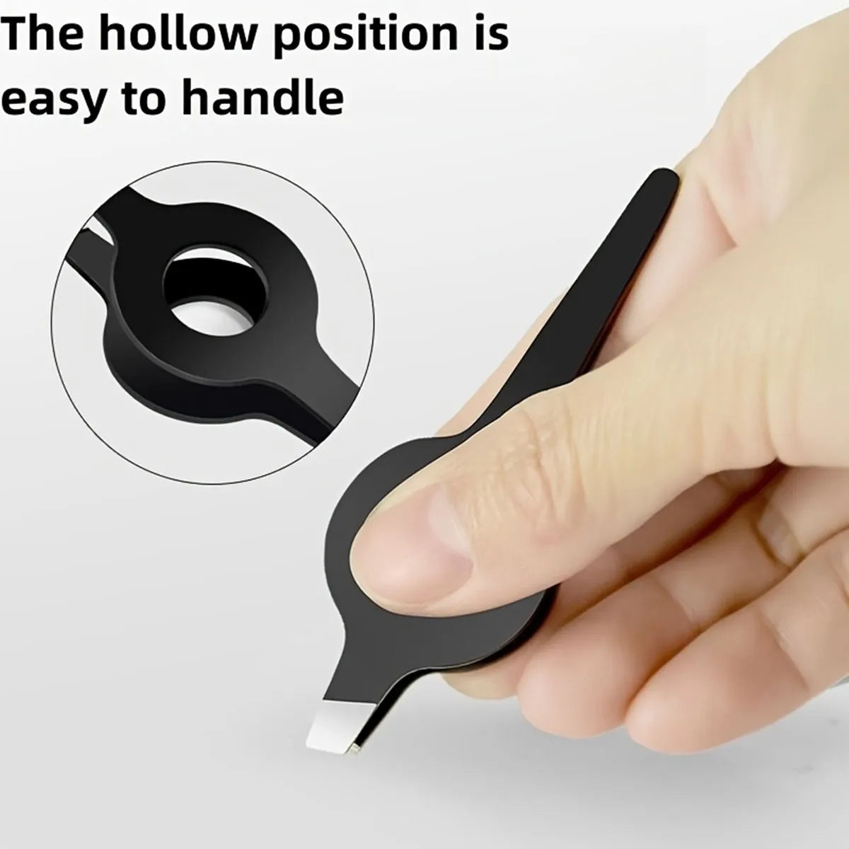 Slanted Tweezers For Removing Boar Bristles, With A Hollowed-Out