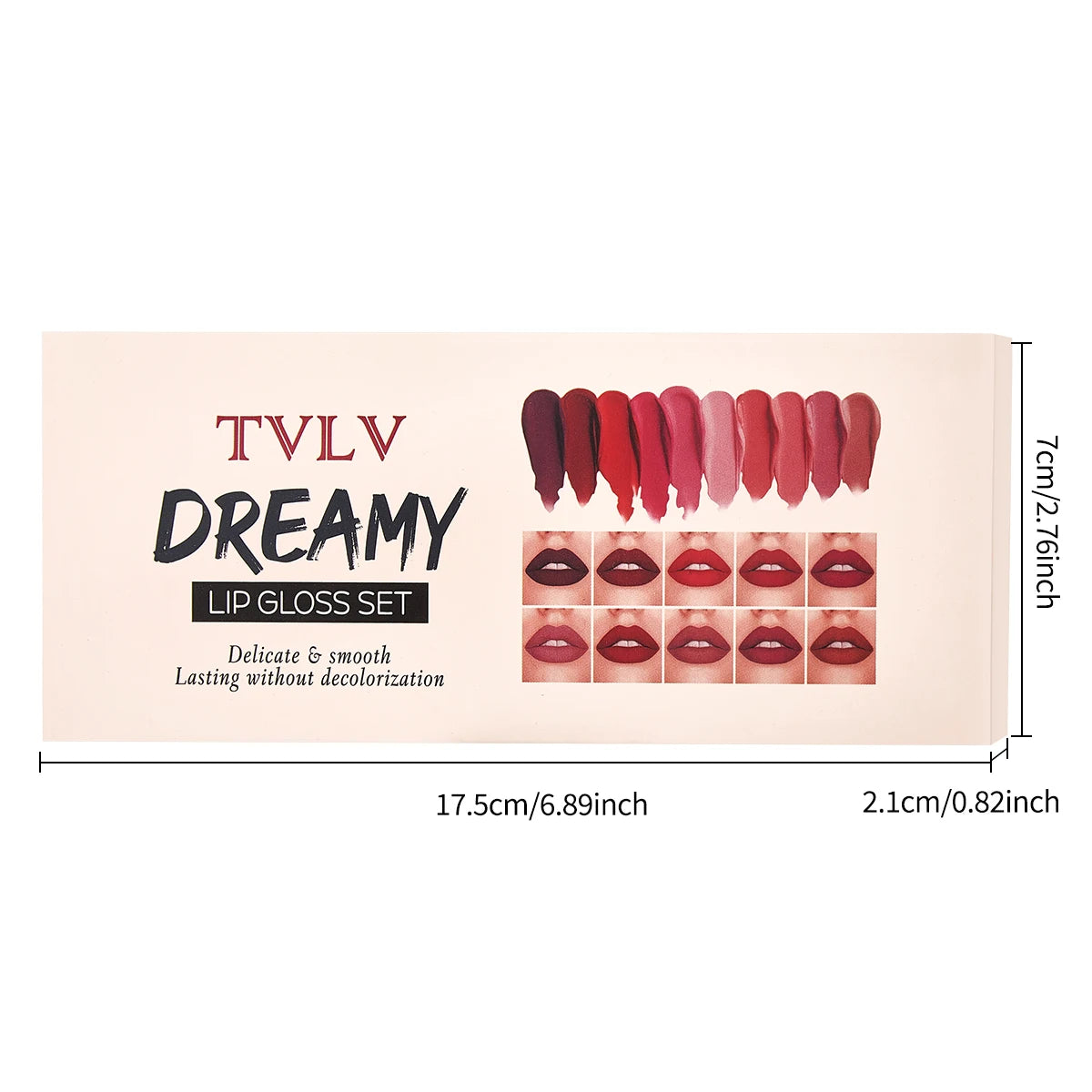 10 Pieces/Set Lip Gloss Velvet Lipstick: Waterproof and Long-Lasting
