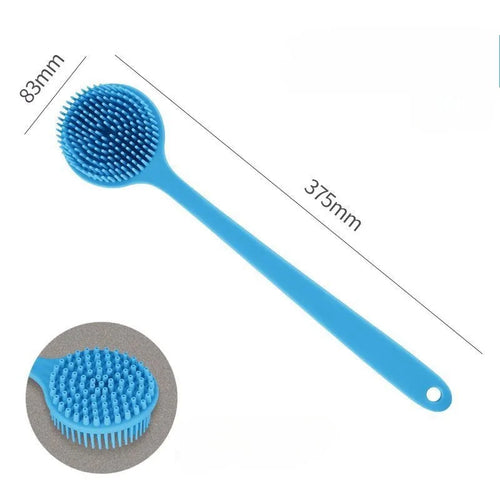 Silicone Back Scrubber Brush for Shower Long Handle Body Deep