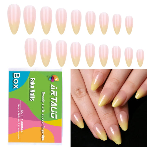 120pcs -box Almond White French Fake nails for Stylish Women & Girls,