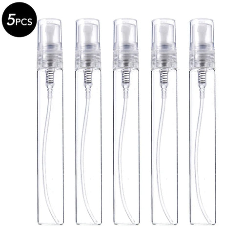 5/10Pcs 3ml 5ml 10ml Clear Mini Perfume Glass Bottle Empty Cosmetics