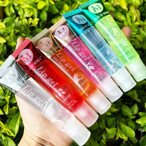 6Pcs Fruity Flavor Watery Glossy Lip Gloss Set Clear Lip Gel Hydrating