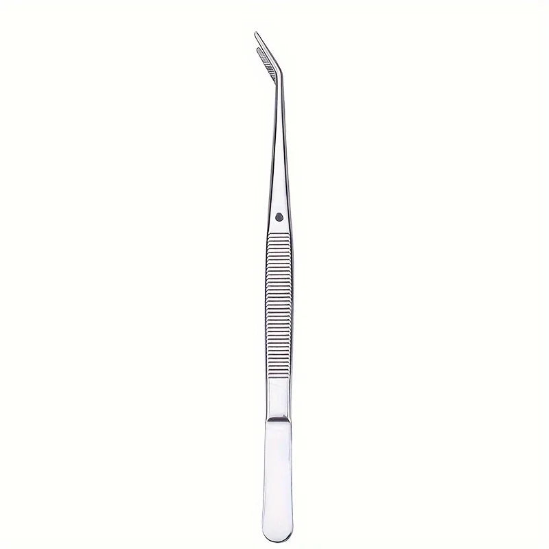 2pcs Stainless Steel Multi-Purpose Tweezers - Perfect For Nail Art,