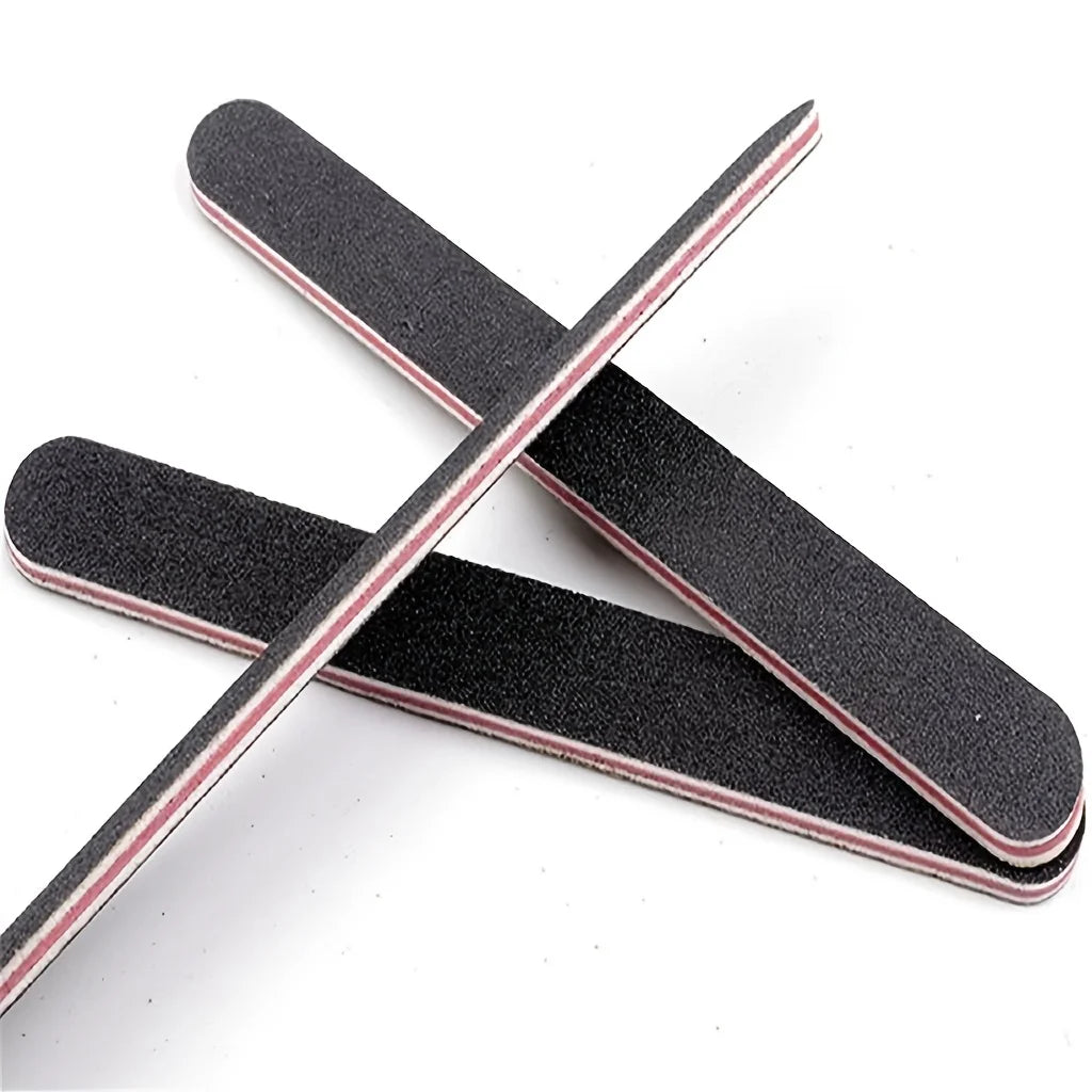 5Pcs Double Sided Emery Board Nail File, 100/180 Grit Nail Buffering