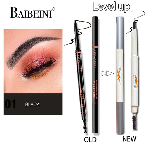 Thin-Head Double-Ended Eyebrow Pencil – Waterproof, Long-Lasting,