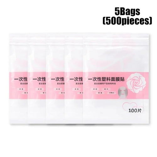 100-500pcs Disposable Plastic Film Full Face Cleaner Mask Neck